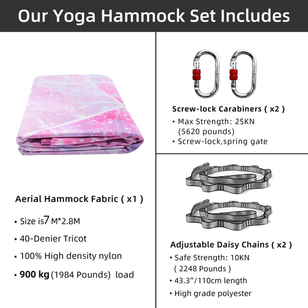 High Quality 72.8 M(7.73 yards) Aerial Yoga Hammock Swing Kit
