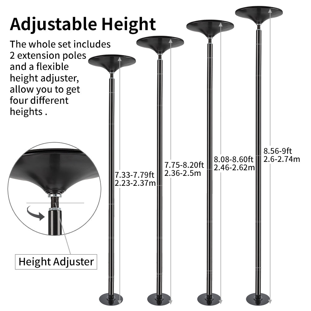 Free Shipping Premium Dance Pole Removable 45mm Spinning & Static