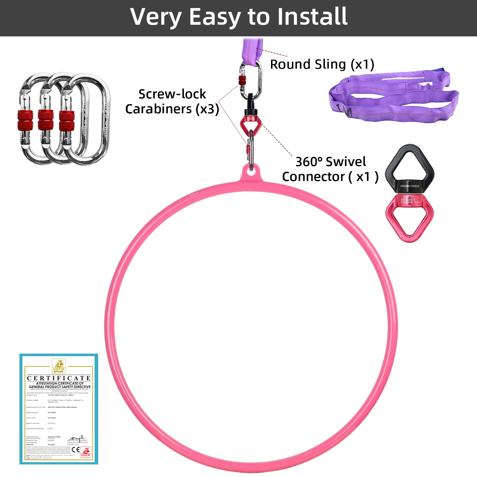 2025 Premium Colorful Yoga Hoop Set Aerial Lyra Set