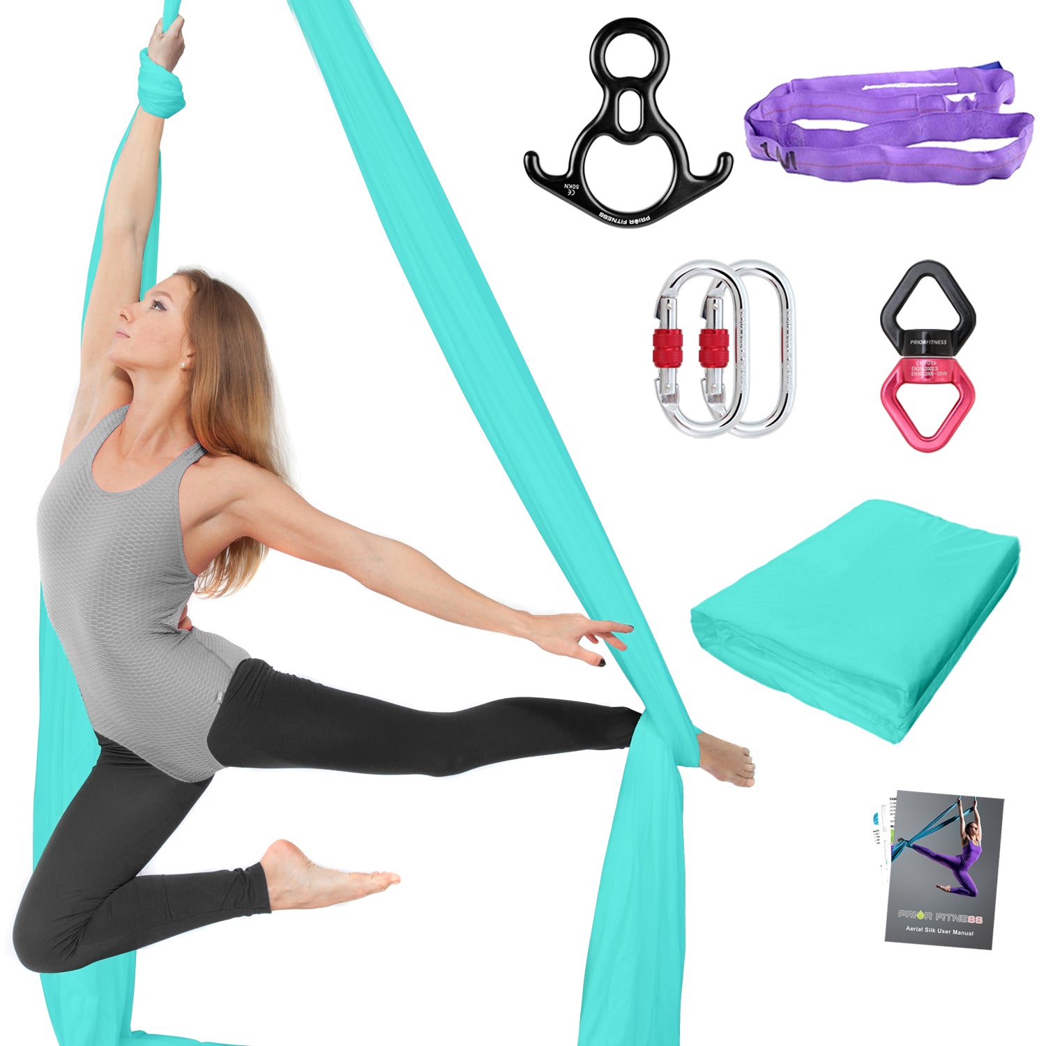 Free Shipping Professional Thicker Low Stretch 9/15/20 Yards Aerial Silk Kit