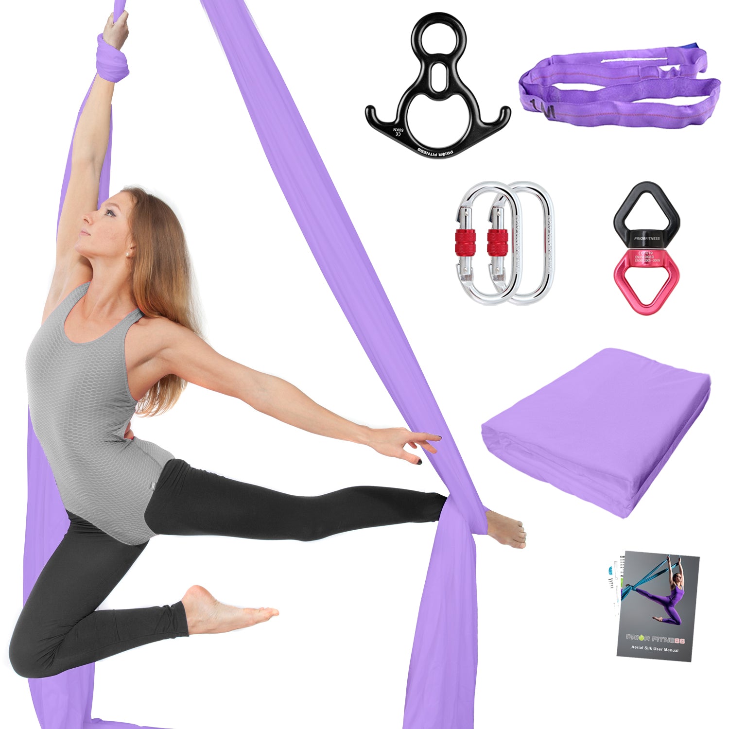 Free Shipping Professional Thicker Low Stretch 9/15/20 Yards Aerial Silk Kit