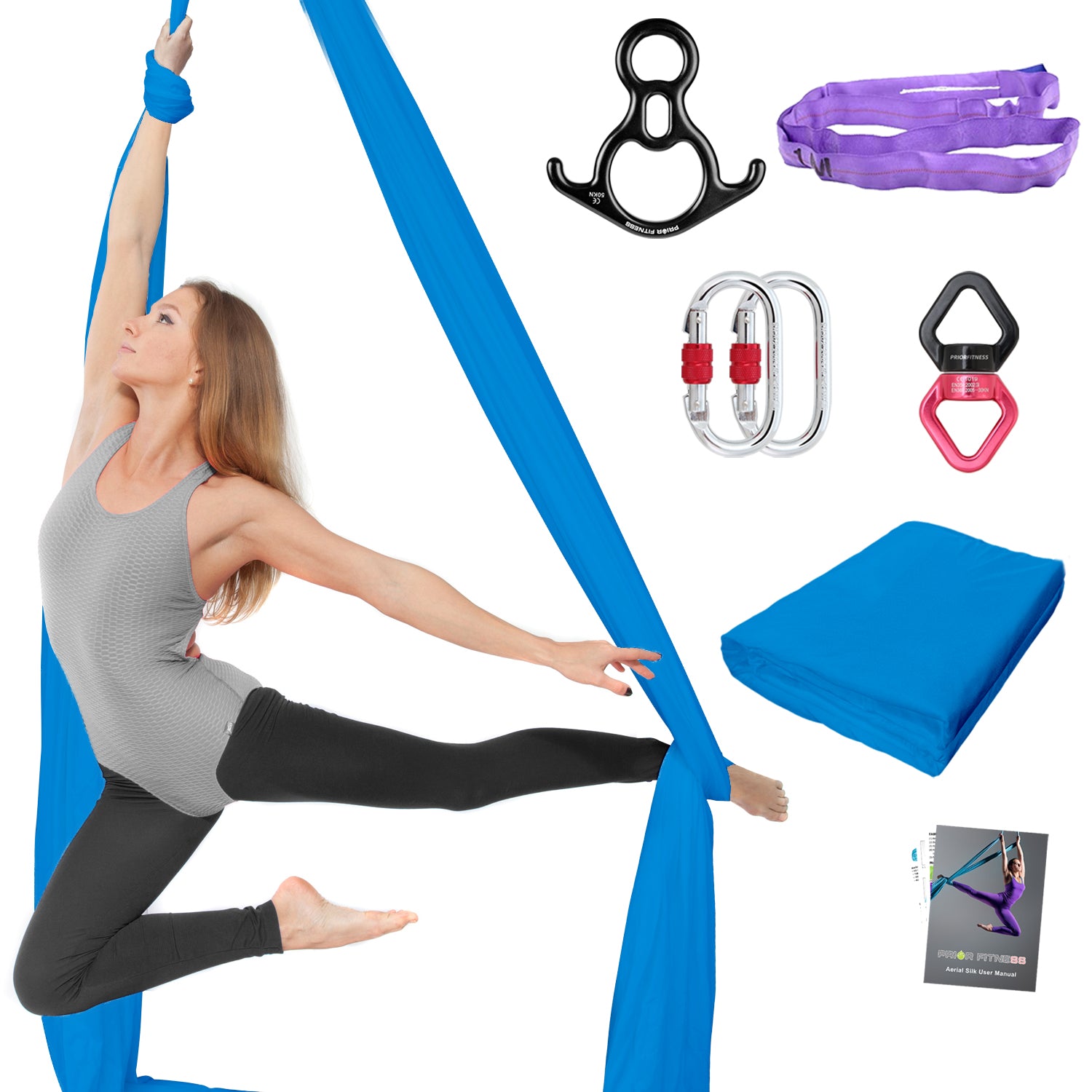 Free Shipping Professional Thicker Low Stretch 9/15/20 Yards Aerial Silk Kit