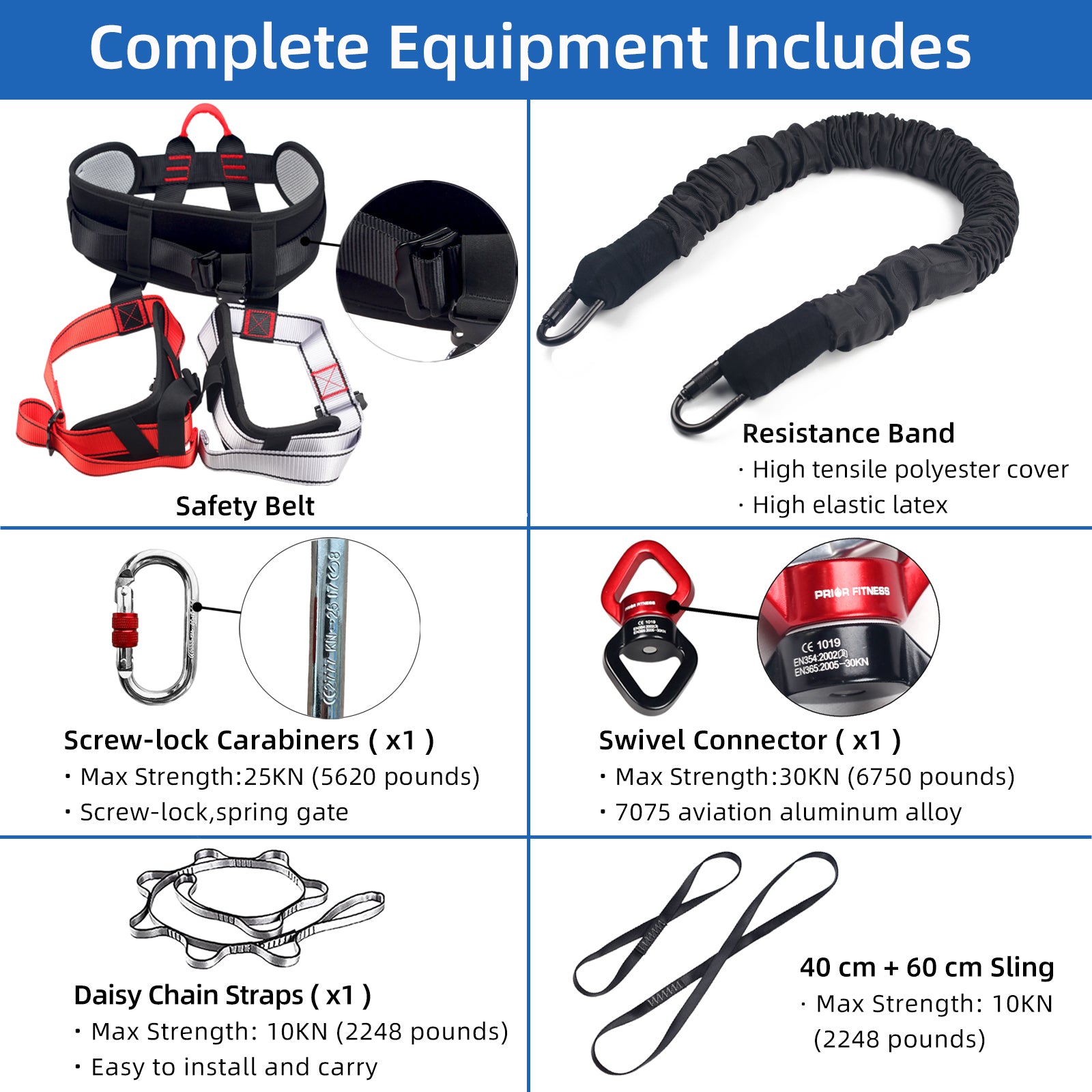 Heavy-Duty Bungee Fitness Kit - Complete Aerial Yoga Bungee Cord Set with Harness & Safety Gear
