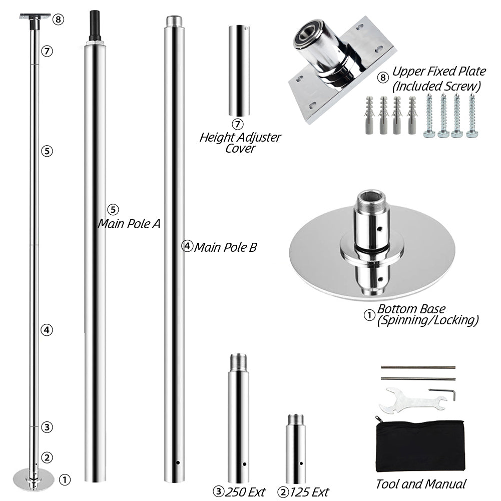 Perforable Pole Dancing Pole For Home - priorfitness