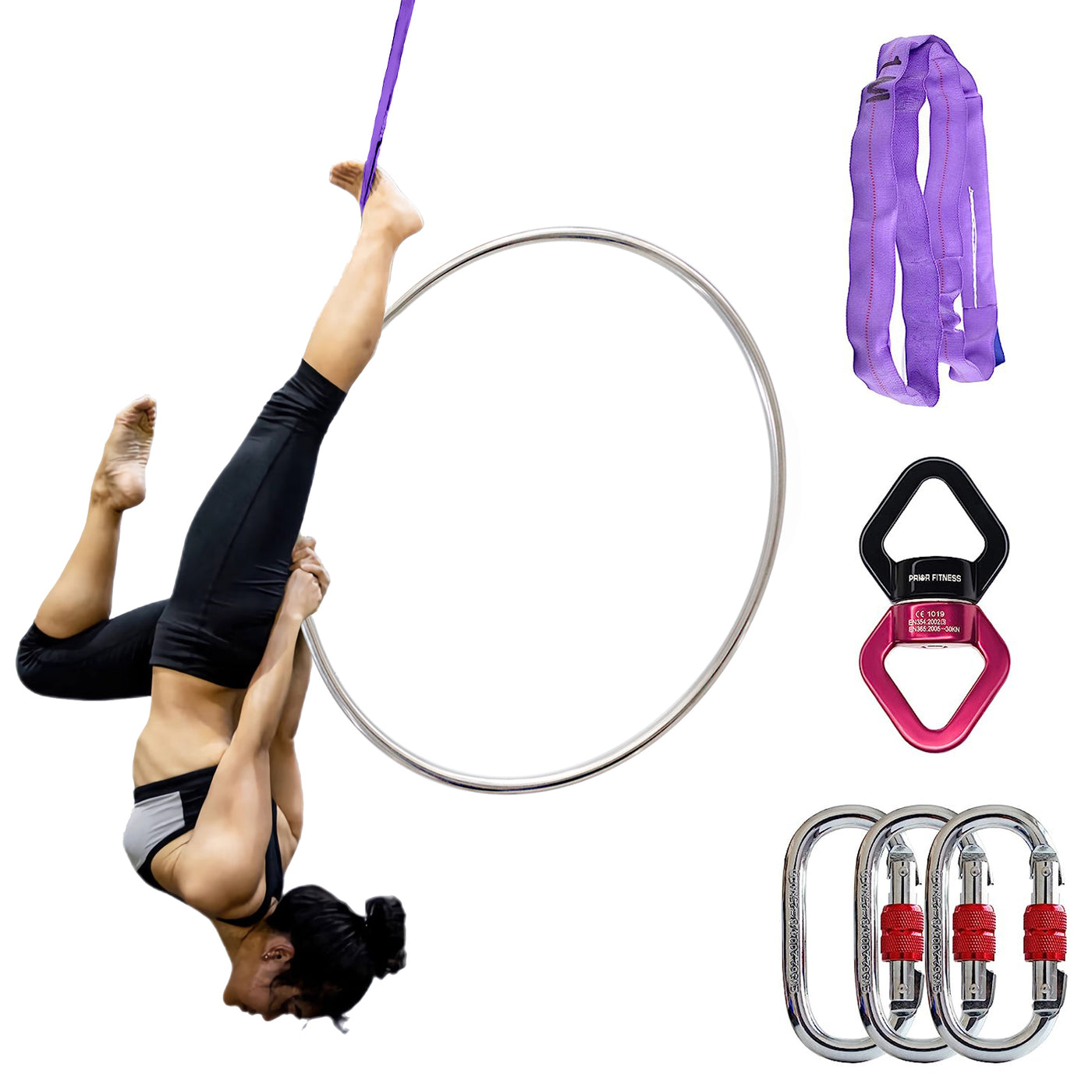 Free Shipping Aerial Lyra Hoop Set Professional Ring Fitness Single Point Aerial Hoop Equipment Kit
