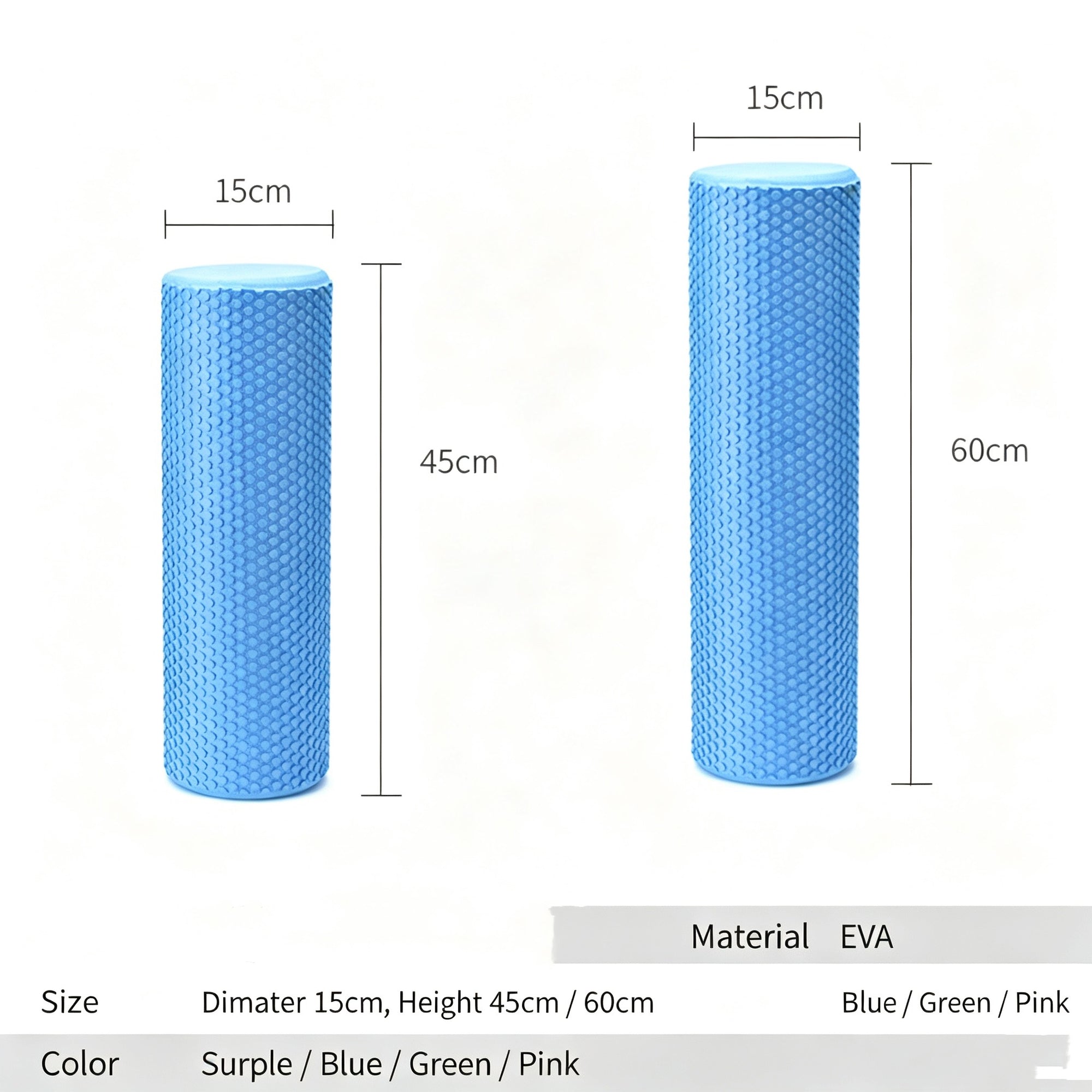 Solid EVA Foam Roller High‑Density Yoga Column for Muscle Massage, Fitness & Yoga Exercise
