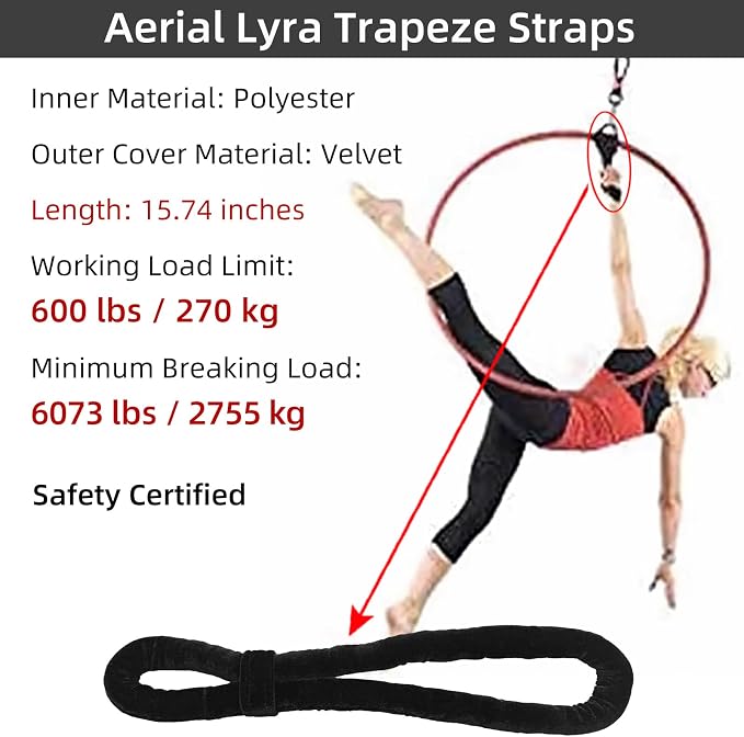 Free Shipping Lyra Aerial Hoop Hand Loop Strap Noose for Training Hand Loop