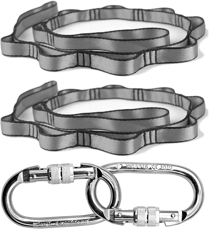 Free Shipping Aerial Yoga Hardware Kit, 2 Carabiners + 2 Daisy‑Chain Straps for Aerial Silk, Yoga Swing & Pilates
