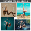 2023 Upgrade Prior Fitness Aerial Hoop Bar Acrobatic Performance Single Tab Sliver & Black Aerial Lyra Hoop Only