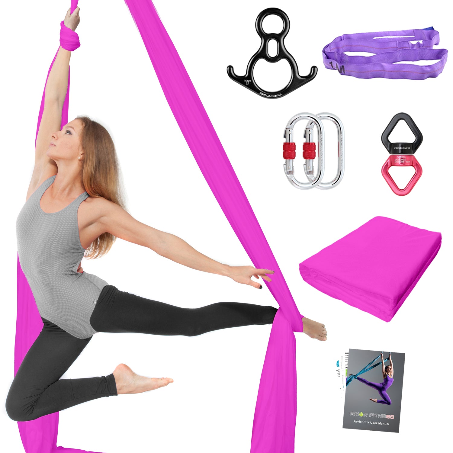 Free Shipping Professional Thicker Low Stretch 9/15/20 Yards Aerial Silk Kit