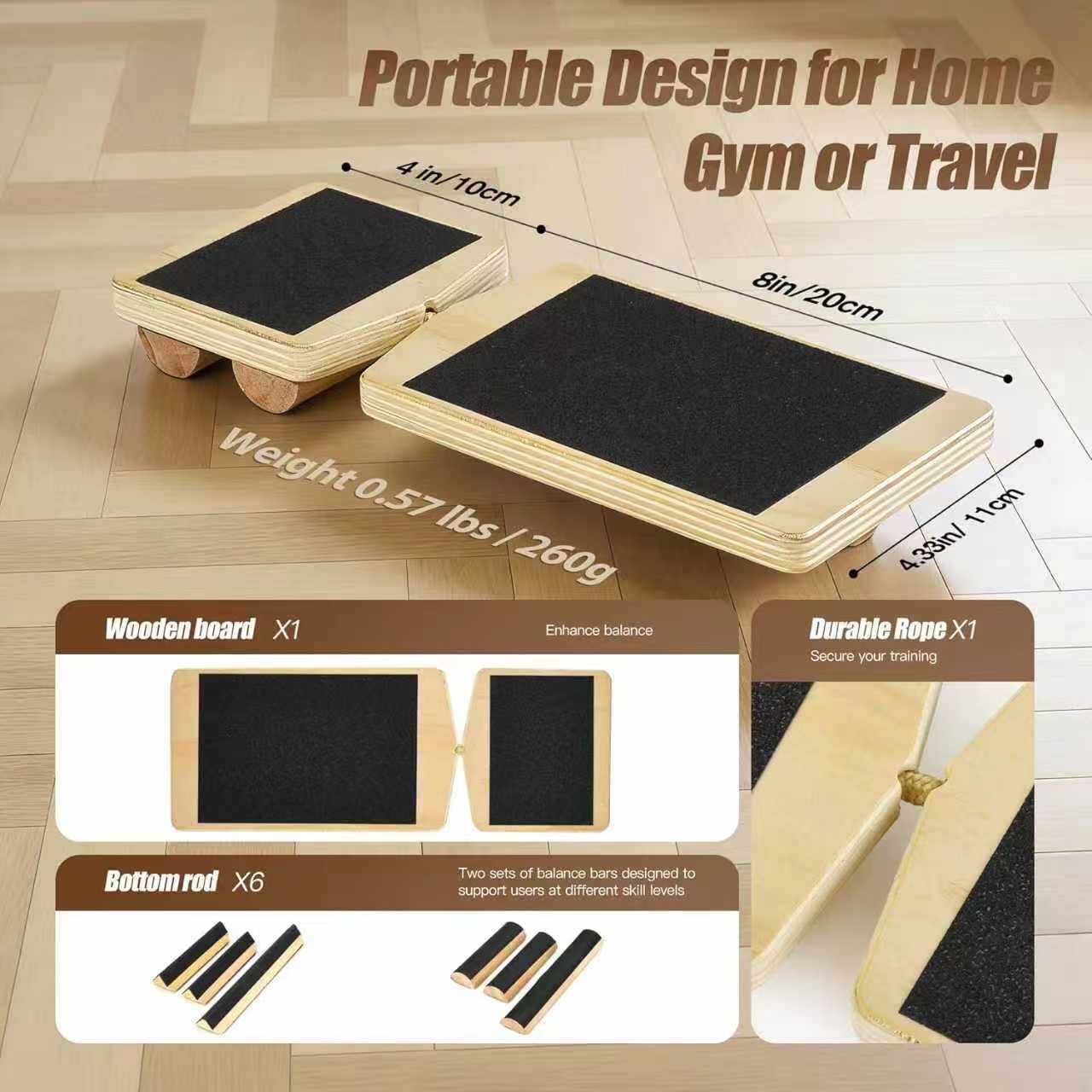 New Wooden Foot Balance Board, Single Leg Ankle Stabilizer Trainer for Yoga Physical Fitness Training