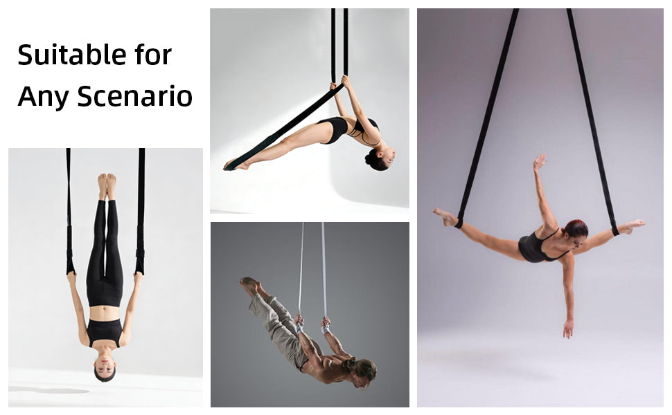 Free Shipping Aerial Yoga Straps Kit 1 Pair 3m/9.8ft Velvet Covers Wrist Lockers Carabiners for Trapeze Acrobatics