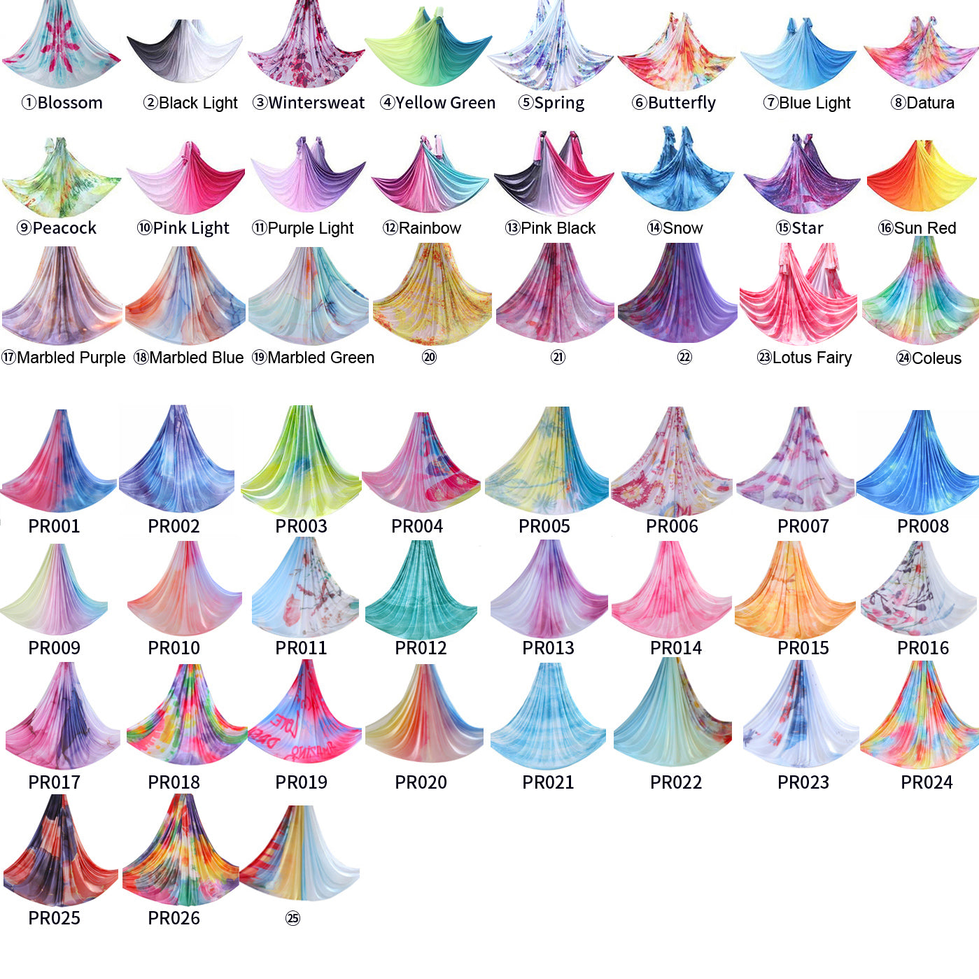 Premium 8.2*2.8 M (9*3 yards) Gradient Color Aerial Yoga Silk Kit Include 1 PC Swivel, 1 PC Figure 8, 1 PC Daisy Chain, 2 PCS Carabiners