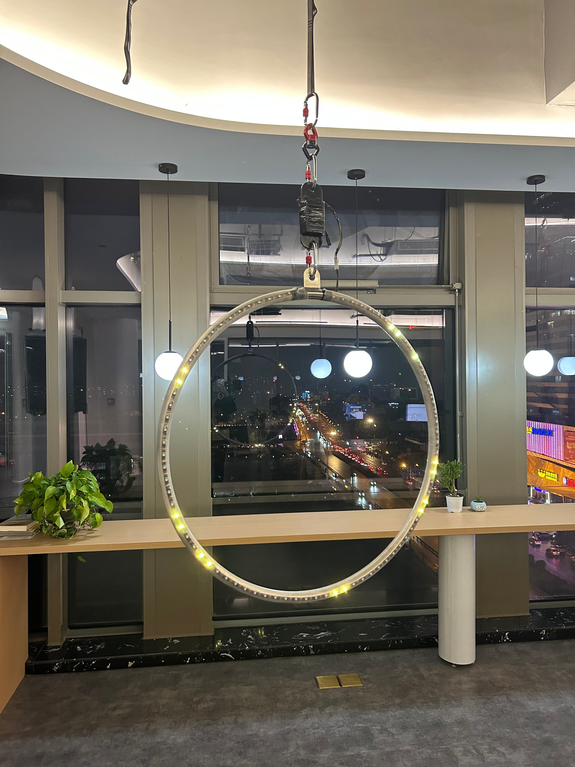 New Design Prior Fitness Aerial LED Hoop