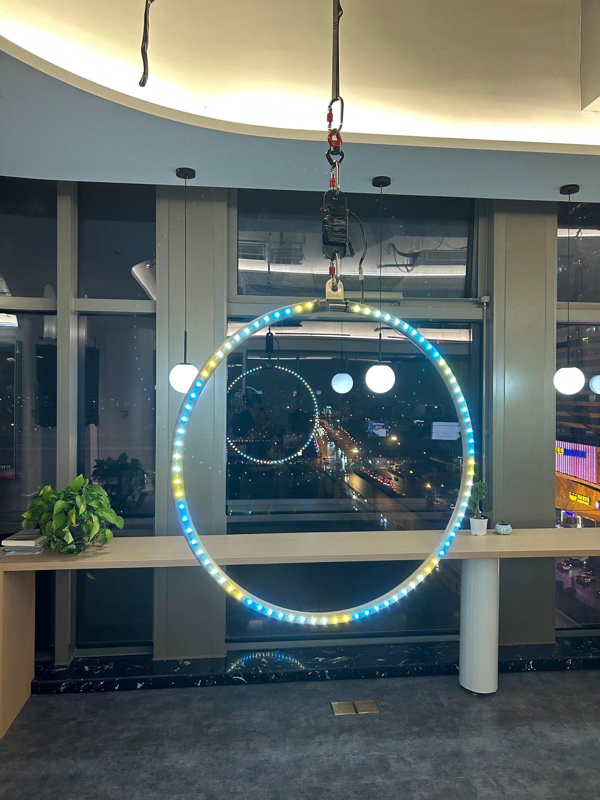 New Design Prior Fitness Aerial LED Hoop