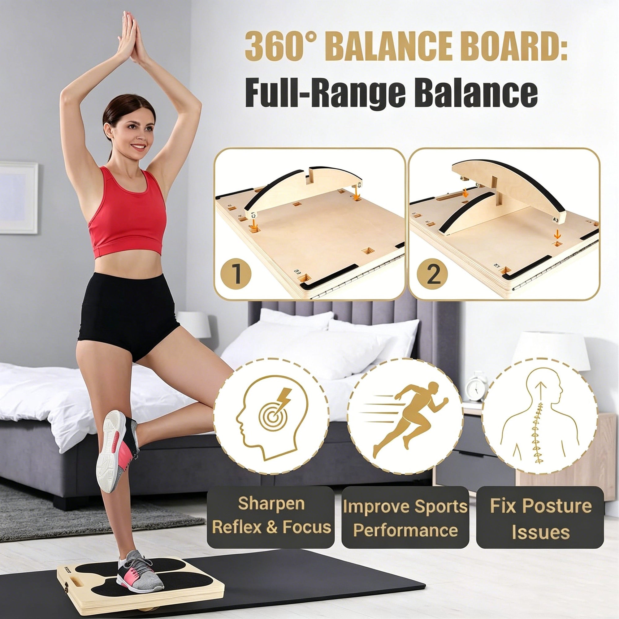 Solid Wood Calf Stretch Slant Board Ankle Recovery Fitness Stretch Trainer