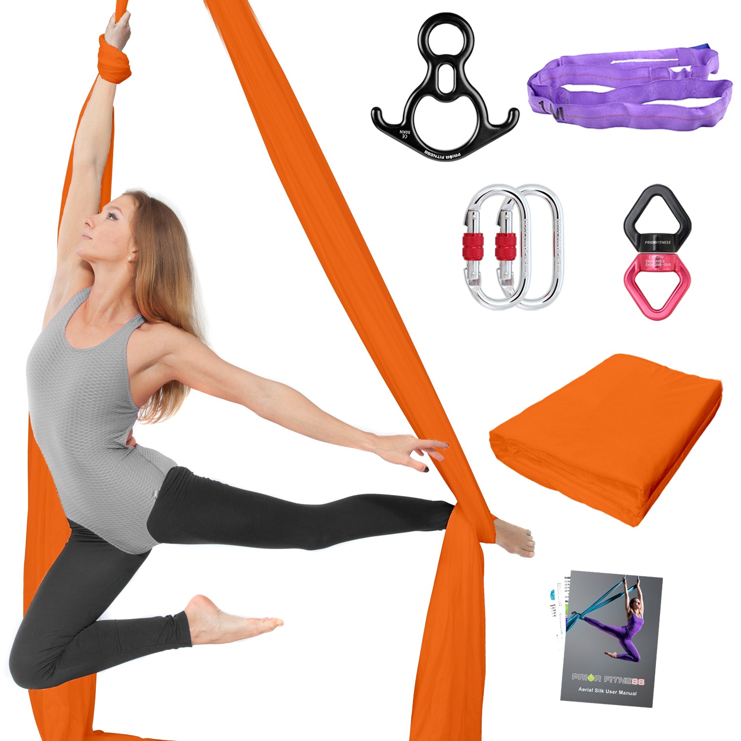 Free Shipping Professional Thicker Low Stretch 9/15/20 Yards Aerial Silk Kit