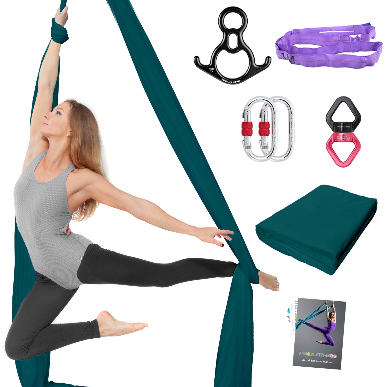 Free Shipping Professional Thicker Low Stretch 9/15/20 Yards Aerial Silk Kit