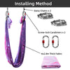 Upgrade  5*2.8 M (5.5*2.8 yards) Medium Stretch Aerial Yoga Hammock Swing Aerial Yoga Hammock Set Including 1* Fabric, 2*Daisy Chain, 2* Carabiners