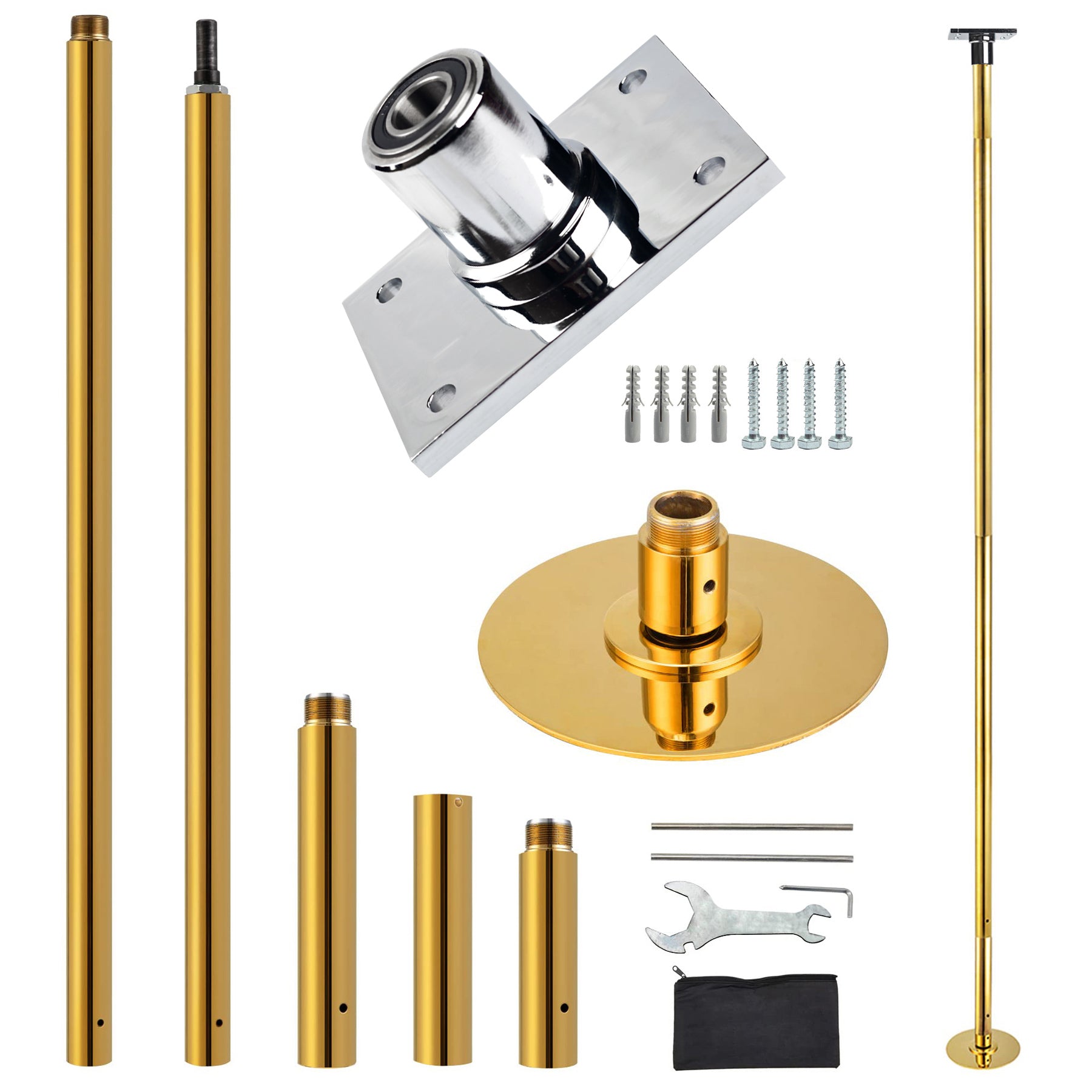 Pole Dance Fixed Plate For Slanted Ceilings - Permanent Mounting Bracket For Home Dance Poles, Aluminum Alloy