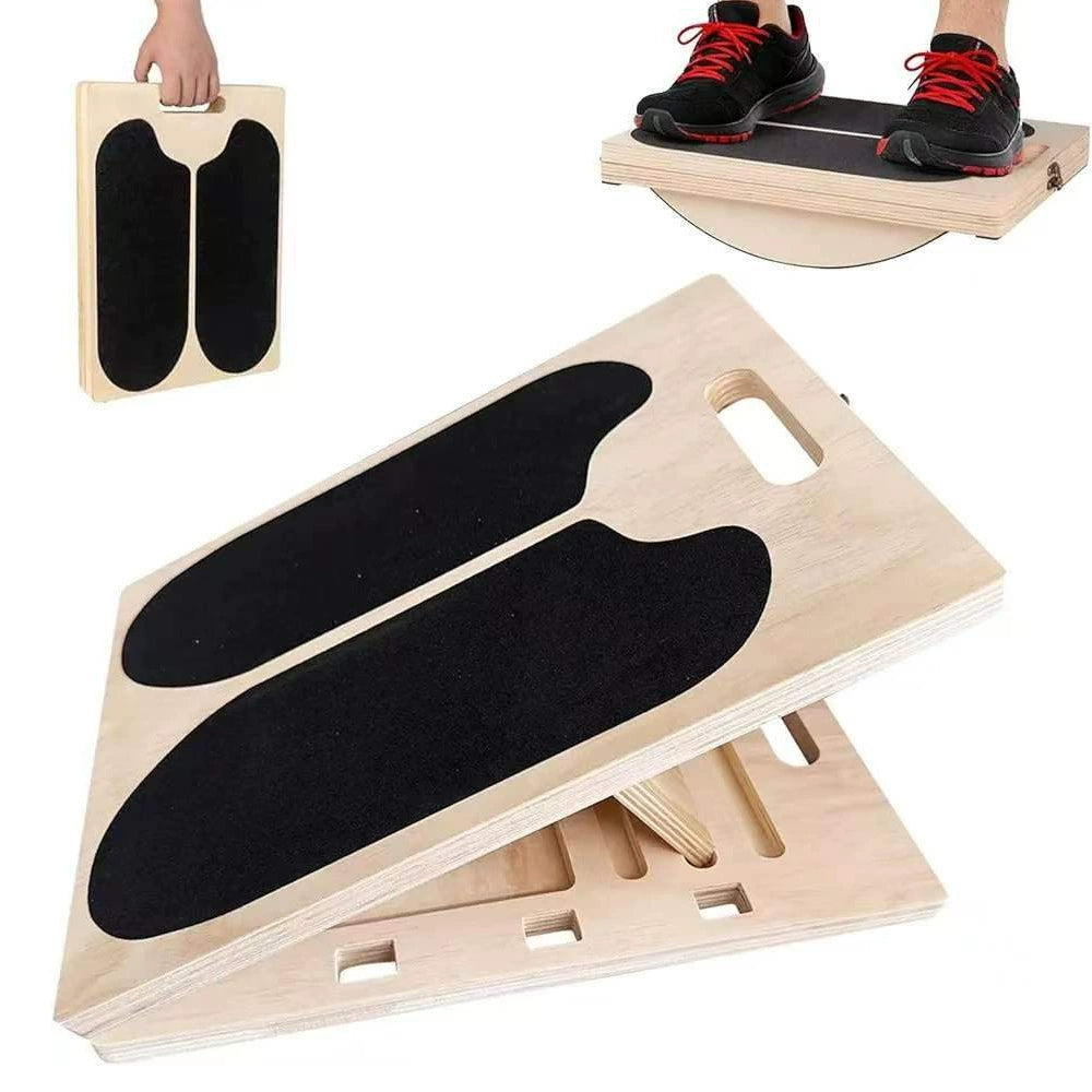 Solid Wood Calf Stretch Slant Board Ankle Recovery Fitness Stretch Trainer