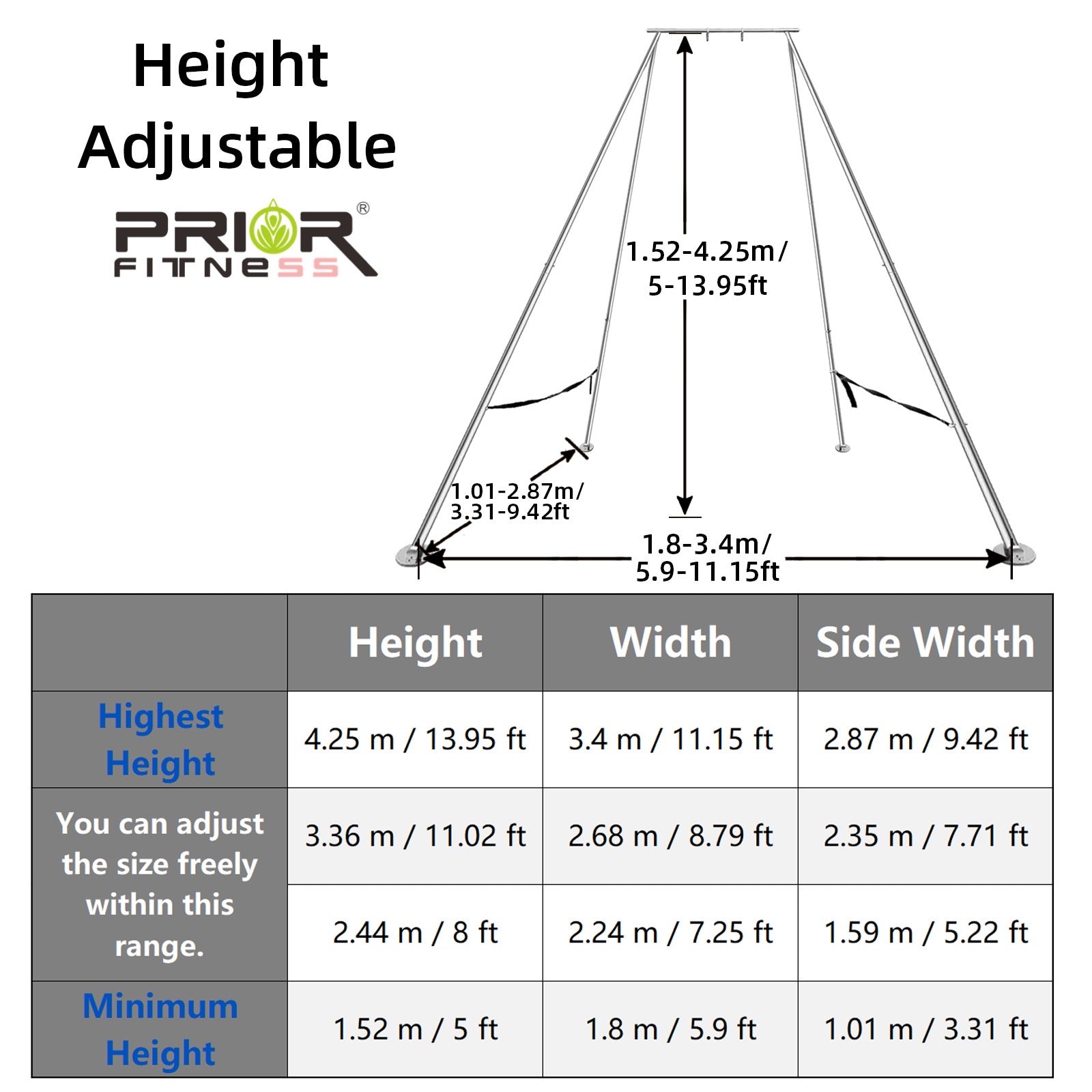 New Upgraded 4.25m Aerial Yoga Stand Frame Aerial Rig for Outdoor