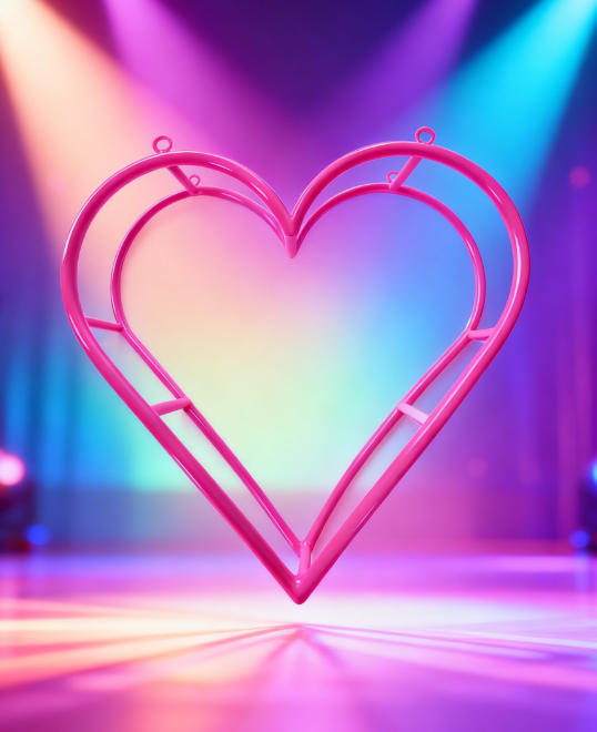 Professional 1.5M Aerial Lyra Double-Layer Heart Hoop for Acrobatics Training