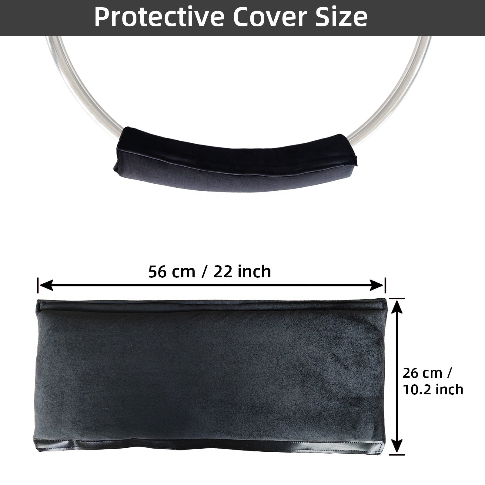 Velvet Aerial Lyra Hoop Protective Cover, Anti‑Bruise Soft Velcro Wrapped Padding Cushion for Aerial Yoga Training