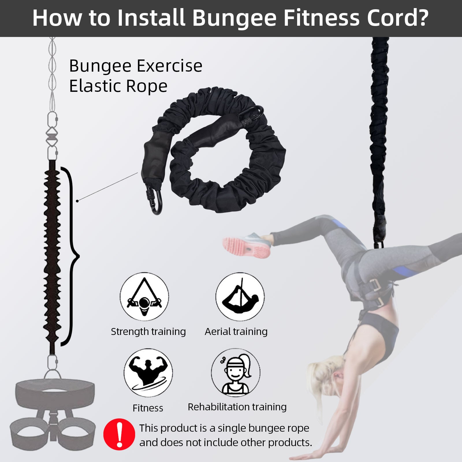 Fitness Exercise Bungee Fitness  Cord Only for Studio