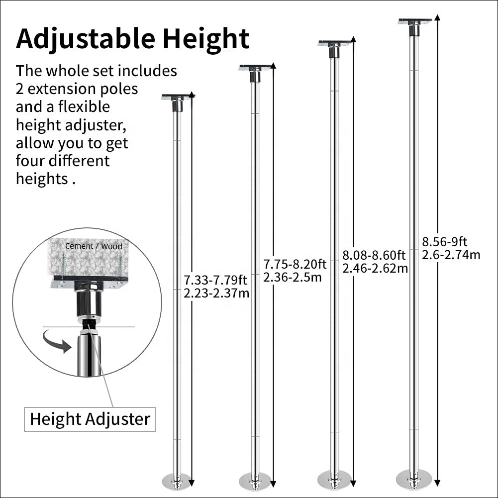 PriorFitness Fixed Home Dance Pole Spinning & Static
