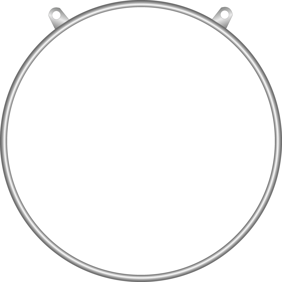 2025 Upgrade Prior Fitness Aerial Hoop Bar Acrobatic Performance Single Tab Sliver & Black Aerial Lyra Hoop Only