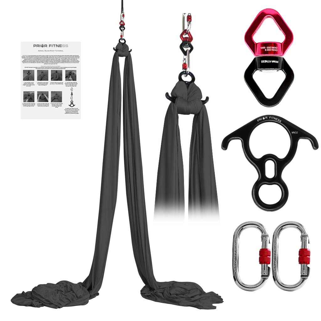 Professional 10*2.8 M（ 10.9 x 3 yards）Aerial Yoga Silk Set Including 1* fabric ,1* Swivel, 1 * Figure 8, 1 * Daisy Chain, 2 * Carabiners