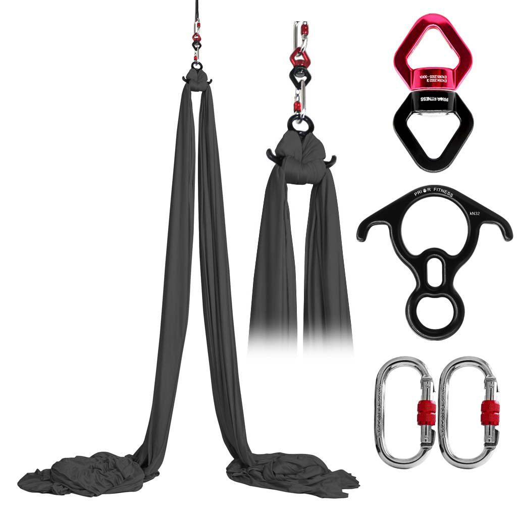 2025 Premium 12*2.8 M（13.1*3 yards) Fabric Drop Shipping Aerial Yoga Silk Kit Accessories Including 1 PC Swivel, 1 PC Figure 8, 1 PC Daisy Chain, 2 PCS Carabiners