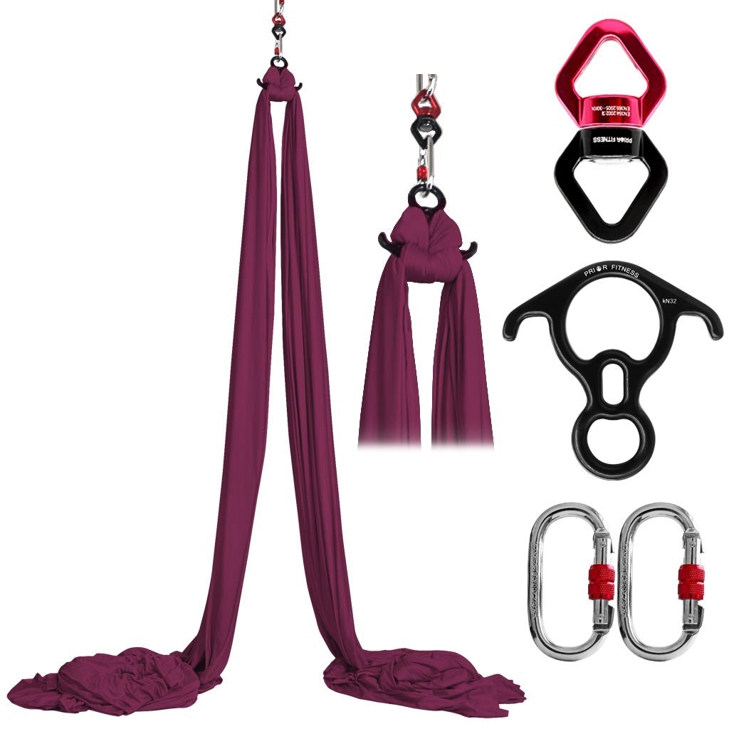 Professional  20*2.8 M (21.9*3 yards)Aerial Yoga Silk Set Including 1* fabric ,1* Swivel, 1 * Figure 8, 1 * Daisy Chain, 2 * Carabiners