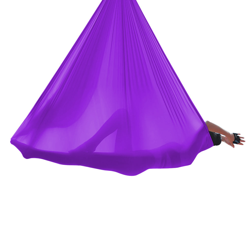 Durable Reverse Gravity Stretch Aerial Yoga Hammock Home Yoga Studio Yoga  Sling Sling Elastic Satin Help Stretch The Body (Color : Purple, Size :  500x280cm) : : Sports & Outdoors