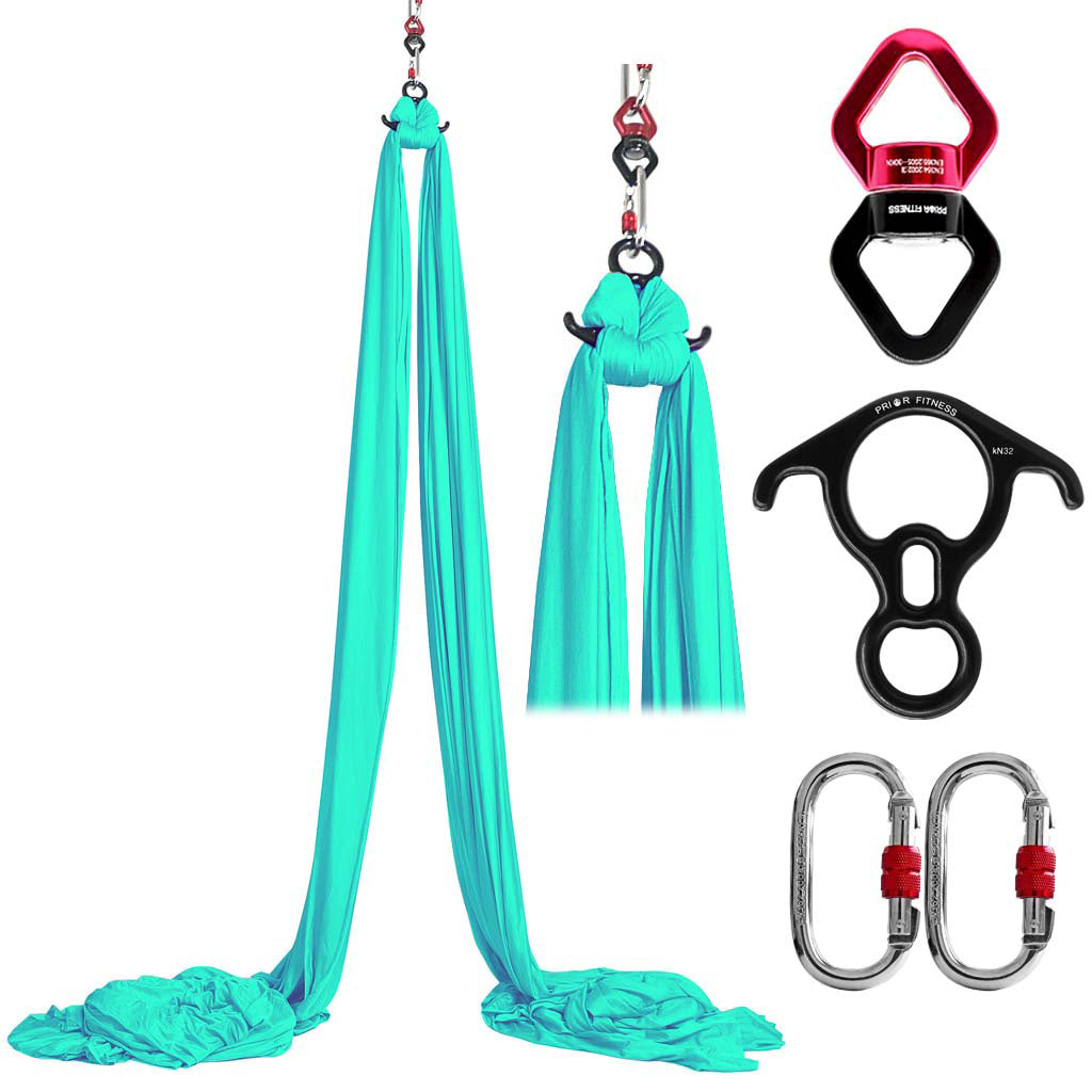 Professional  20*2.8 M (21.9*3 yards)Aerial Yoga Silk Set Including 1* fabric ,1* Swivel, 1 * Figure 8, 1 * Daisy Chain, 2 * Carabiners