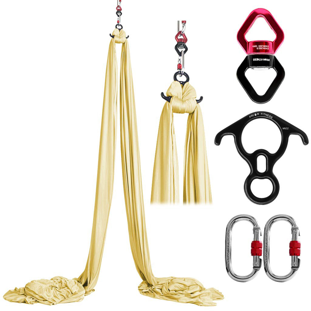 Professional  20*2.8 M (21.9*3 yards)Aerial Yoga Silk Set Including 1* fabric ,1* Swivel, 1 * Figure 8, 1 * Daisy Chain, 2 * Carabiners