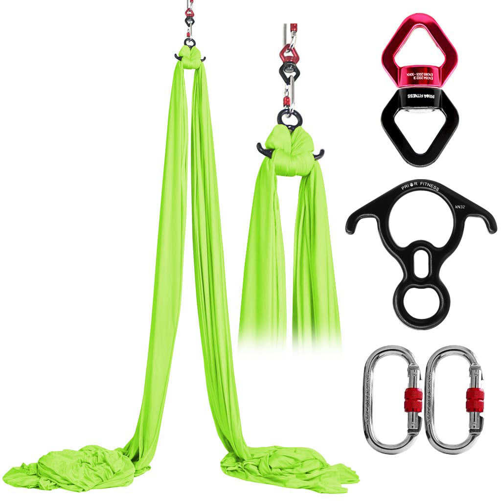 2025 Premium 12*2.8 M（13.1*3 yards) Fabric Drop Shipping Aerial Yoga Silk Kit Accessories Including 1 PC Swivel, 1 PC Figure 8, 1 PC Daisy Chain, 2 PCS Carabiners
