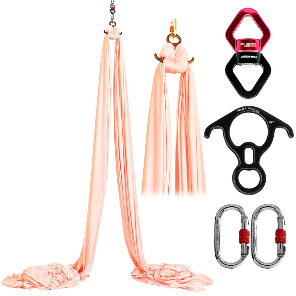 Professional  20*2.8 M (21.9*3 yards)Aerial Yoga Silk Set Including 1* fabric ,1* Swivel, 1 * Figure 8, 1 * Daisy Chain, 2 * Carabiners