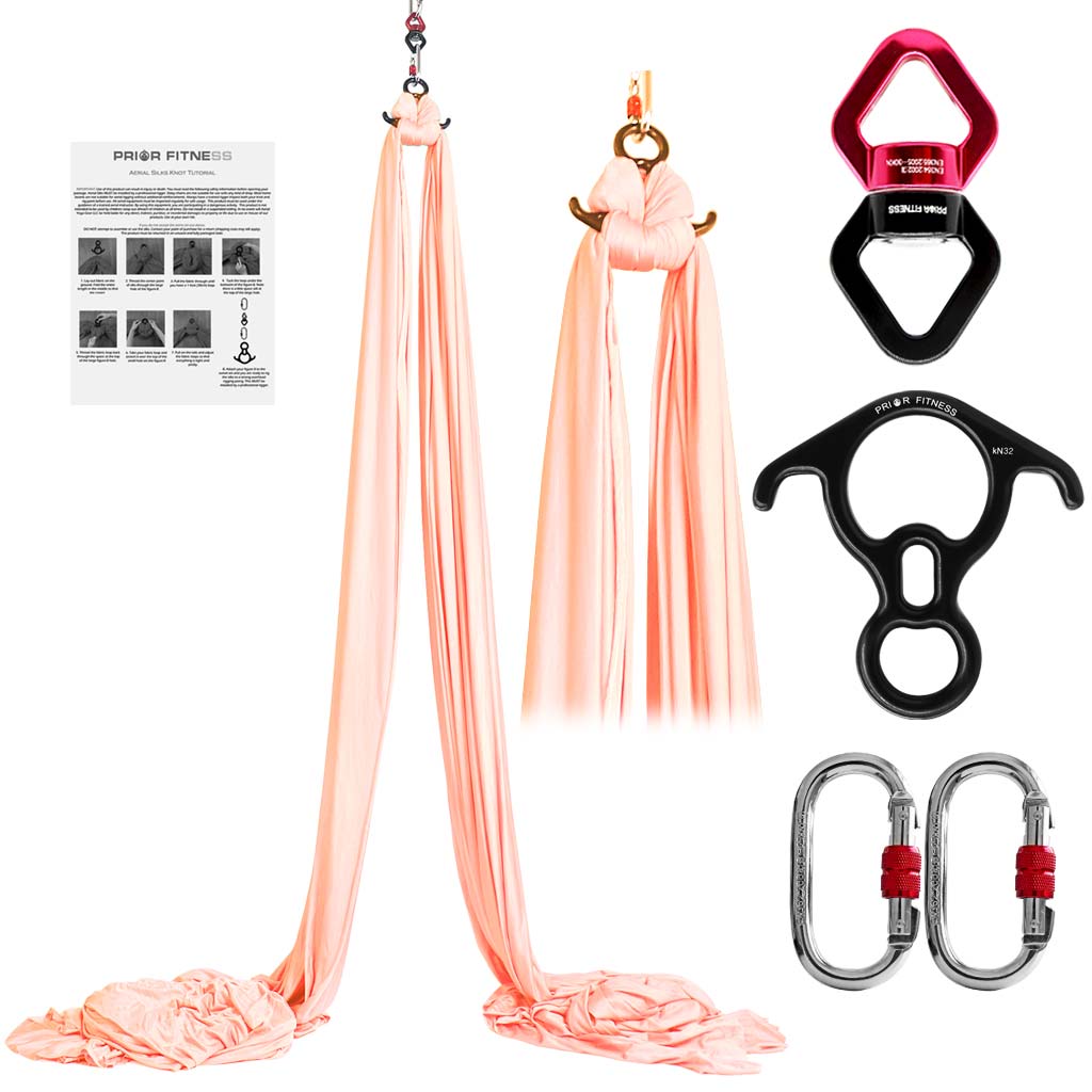 Professional 10*2.8 M（ 10.9 x 3 yards）Aerial Yoga Silk Set Including 1* fabric ,1* Swivel, 1 * Figure 8, 1 * Daisy Chain, 2 * Carabiners