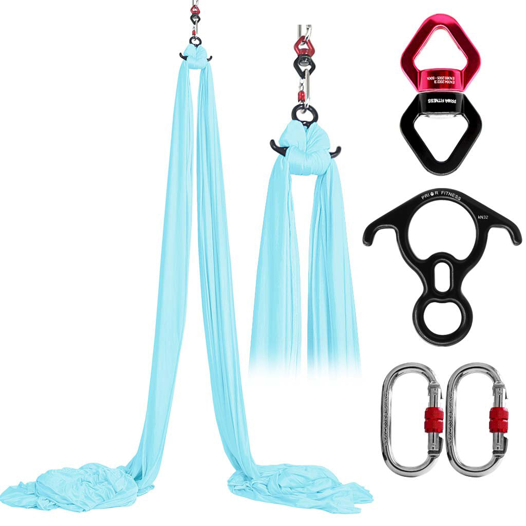Professional  20*2.8 M (21.9*3 yards)Aerial Yoga Silk Set Including 1* fabric ,1* Swivel, 1 * Figure 8, 1 * Daisy Chain, 2 * Carabiners