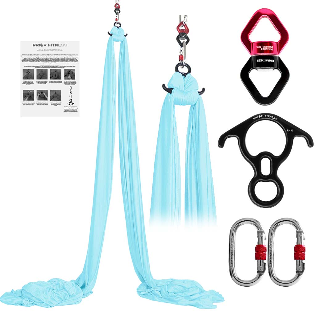Professional 10*2.8 M（ 10.9 x 3 yards）Aerial Yoga Silk Set Including 1* fabric ,1* Swivel, 1 * Figure 8, 1 * Daisy Chain, 2 * Carabiners