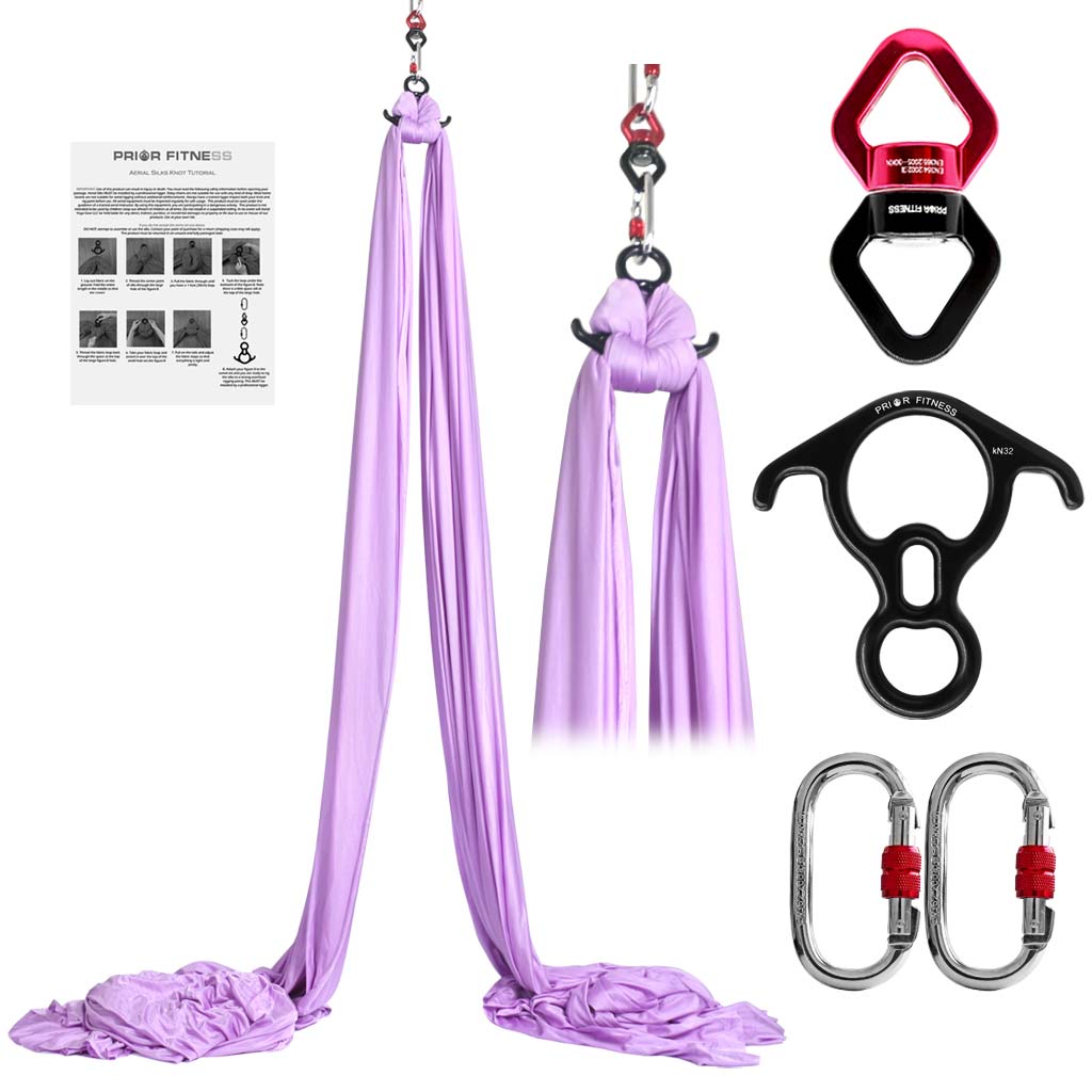 Professional 10*2.8 M（ 10.9 x 3 yards）Aerial Yoga Silk Set Including 1* fabric ,1* Swivel, 1 * Figure 8, 1 * Daisy Chain, 2 * Carabiners