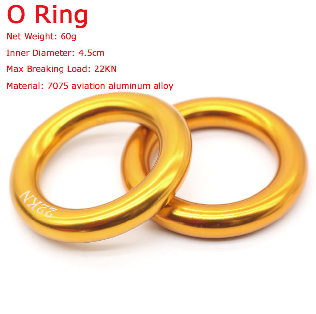 Premium Alloy O-Ring 22KN for Rock Climbing Fire Rescue Escape Aerial Yoga Alloy O-Ring