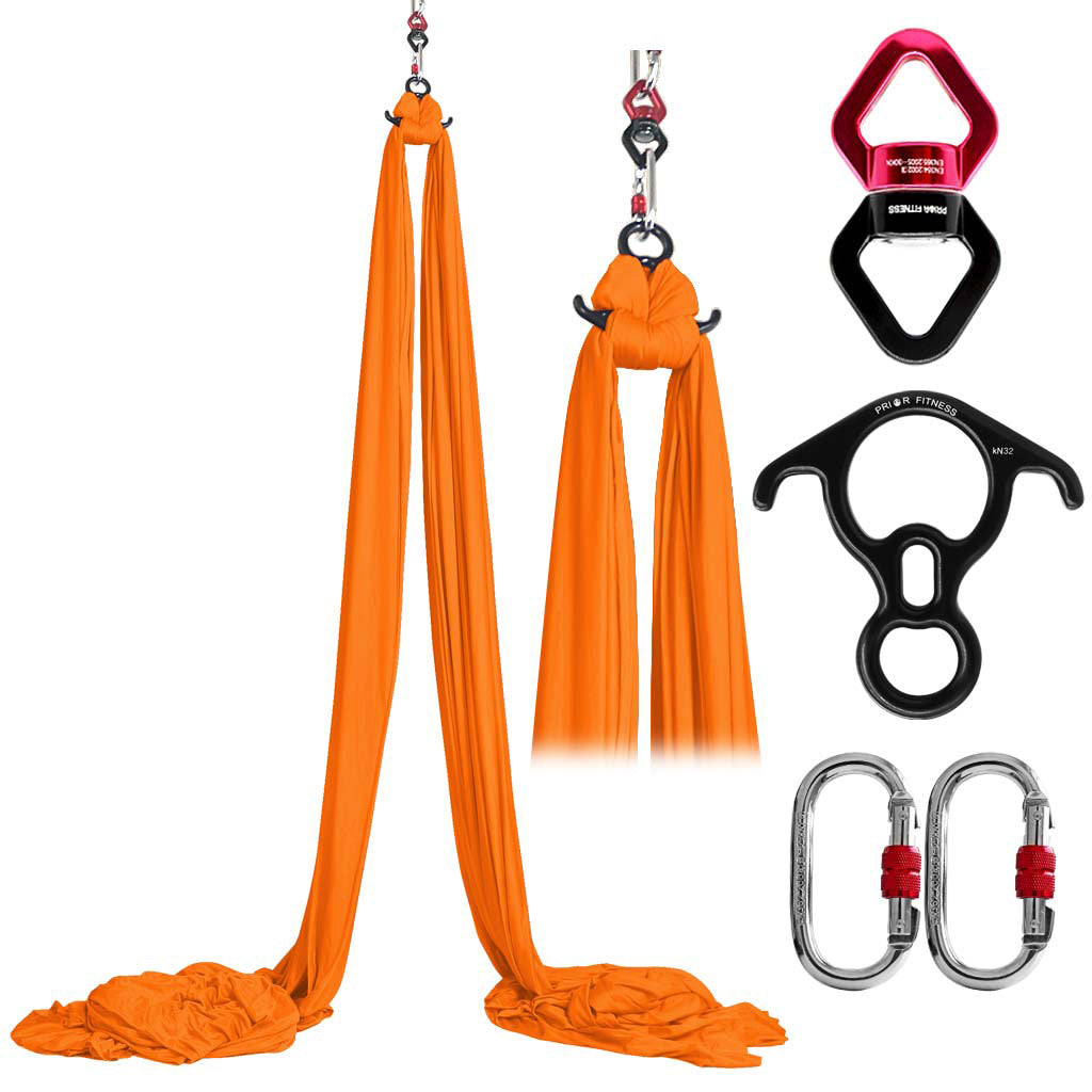 2025 Premium 12*2.8 M（13.1*3 yards) Fabric Drop Shipping Aerial Yoga Silk Kit Accessories Including 1 PC Swivel, 1 PC Figure 8, 1 PC Daisy Chain, 2 PCS Carabiners