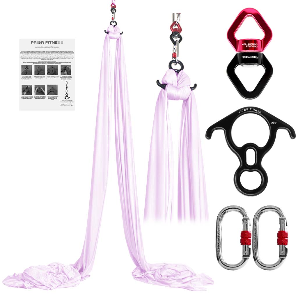 Professional 10*2.8 M（ 10.9 x 3 yards）Aerial Yoga Silk Set Including 1* fabric ,1* Swivel, 1 * Figure 8, 1 * Daisy Chain, 2 * Carabiners