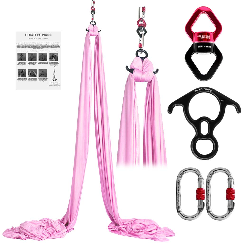 Professional 10*2.8 M（ 10.9 x 3 yards）Aerial Yoga Silk Set Including 1* fabric ,1* Swivel, 1 * Figure 8, 1 * Daisy Chain, 2 * Carabiners