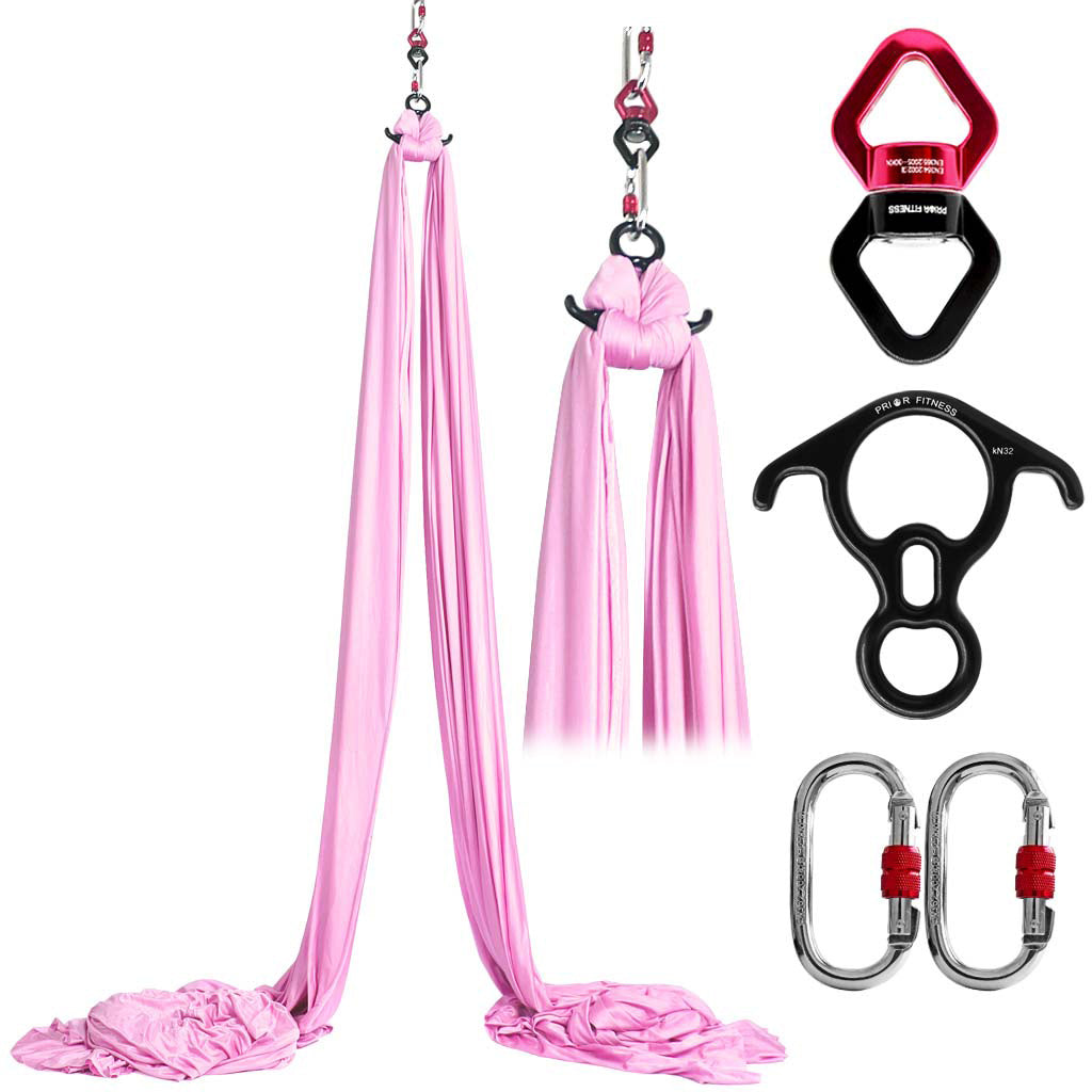 2025 Premium 12*2.8 M（13.1*3 yards) Fabric Drop Shipping Aerial Yoga Silk Kit Accessories Including 1 PC Swivel, 1 PC Figure 8, 1 PC Daisy Chain, 2 PCS Carabiners