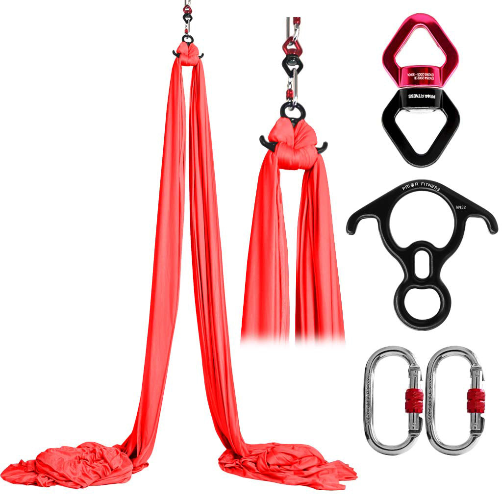 2025 Premium 12*2.8 M（13.1*3 yards) Fabric Drop Shipping Aerial Yoga Silk Kit Accessories Including 1 PC Swivel, 1 PC Figure 8, 1 PC Daisy Chain, 2 PCS Carabiners
