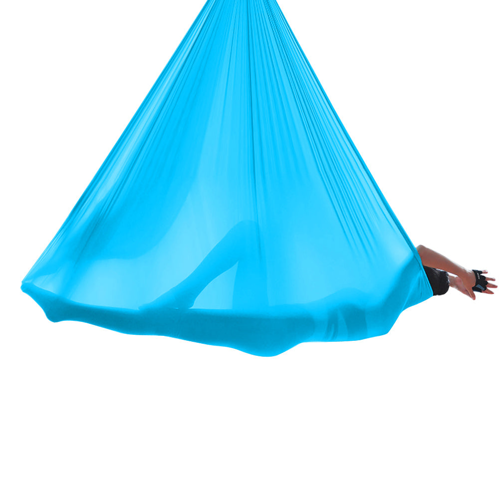 F.Life Aerial Silks Standard Kit Pilates Yoga Flying Swing Aerial Yoga  Hammock Silk Fabric for Yoga (10 Yards of Fabric)(Blue)